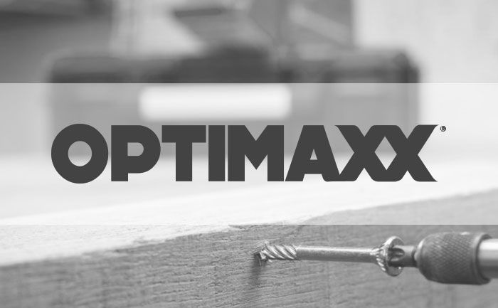 OPTIMAXX logo over photo of OPTIMAXX woodscrew